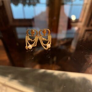 Christian Dior Gold Petit CD Earrings